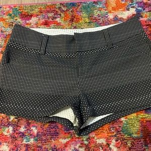Alice & Olivia black shorts/white dots size 12